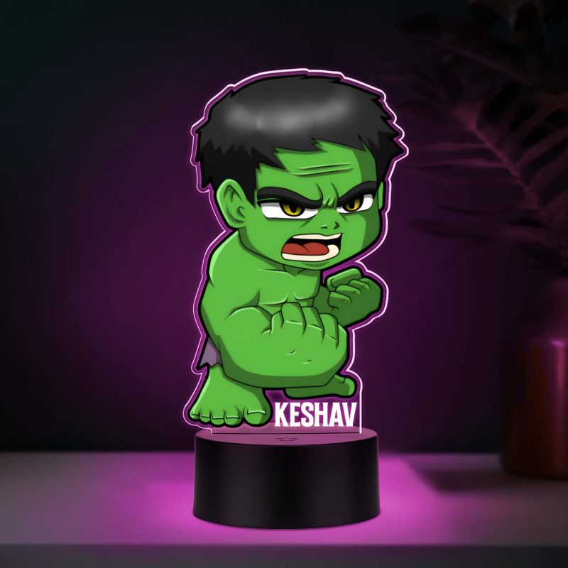 Personalized Hulk325 UV Print Multicolor 3D Illusion Night Lamp – Custom Name LED Light